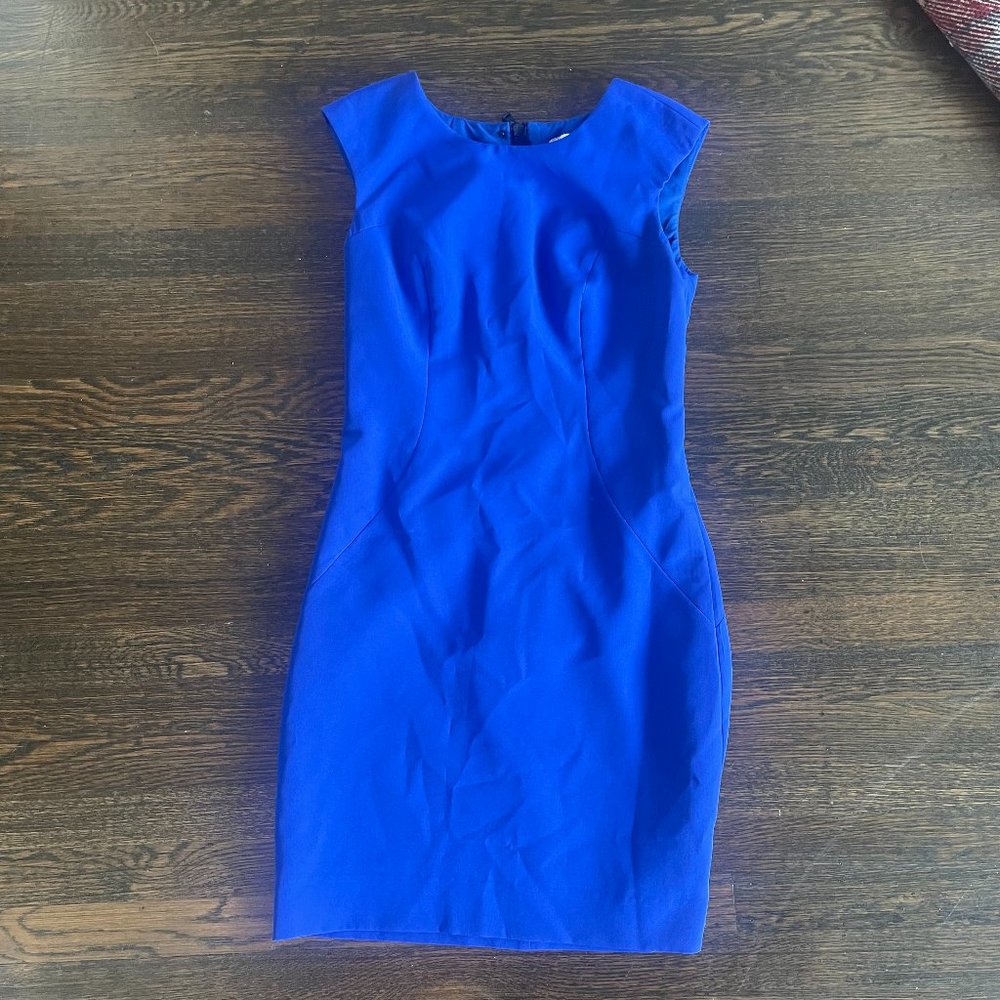 Milly Royal Blue Cap-Sleeve Mini Dress